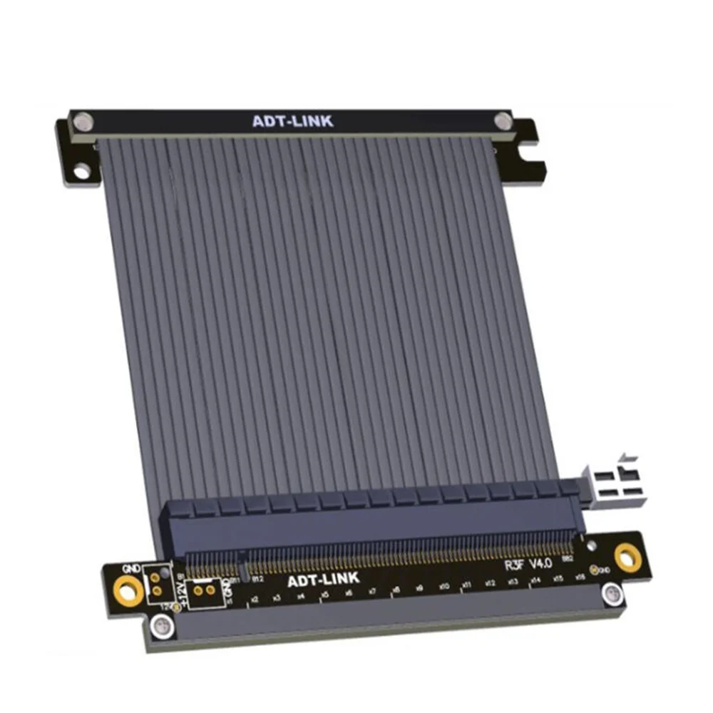 

Удлинительный кабель для видеокарты PCIe 4,0 16X, PCI-E 4,0, двойной Реверсивный Удлинительный кабель для видеокарт, черный, 19,5 см