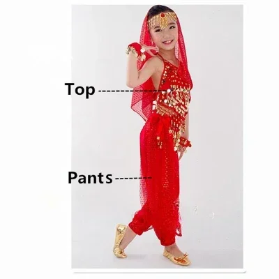 Детский комплект одежды для танца живота девочек одежда индийских Танцев Живота