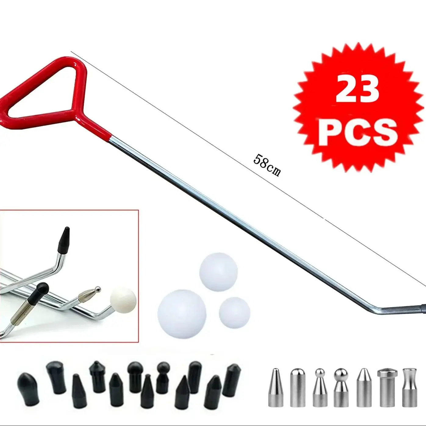 Крючки для ремонта вмятин автомобиля Толкатели из нержавеющей стали, комплект лом для удаления вмятин на кузове автомобиля для удаления вмятин на кузове и града