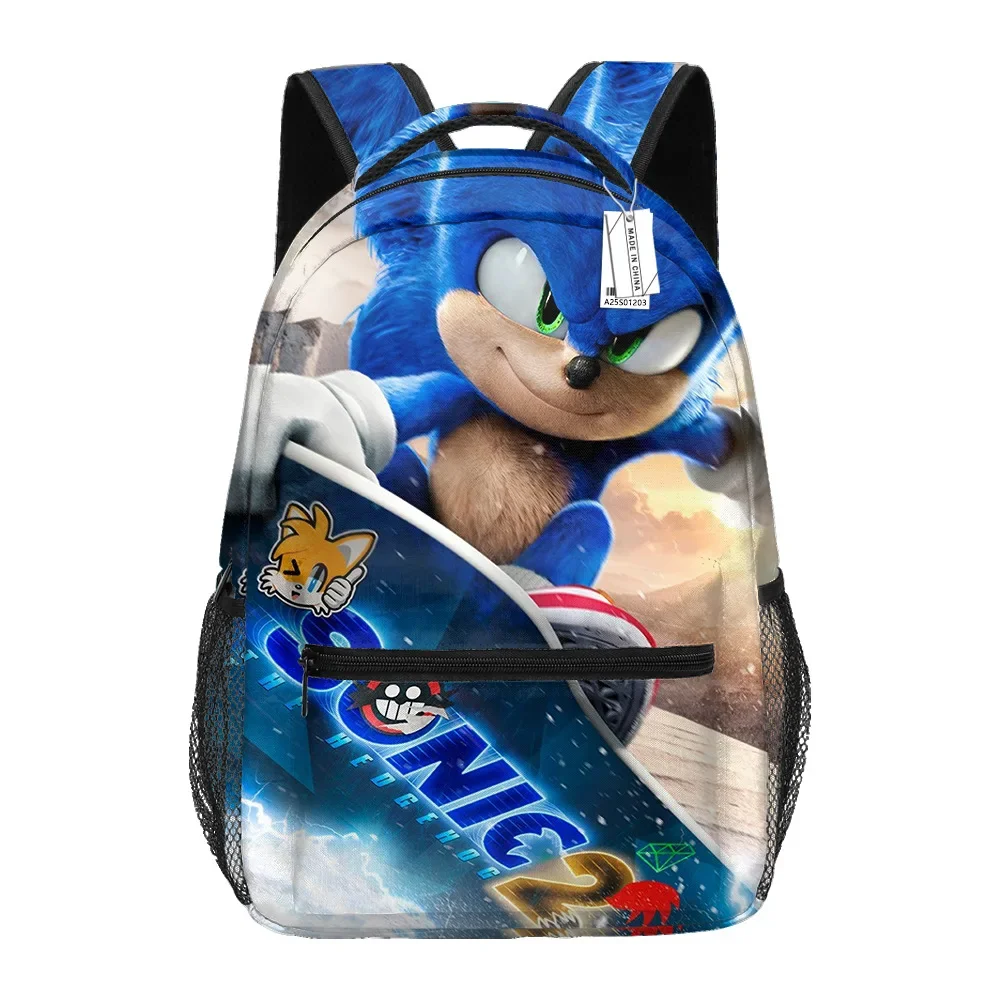 

Рюкзак Sonic для учеников начальной и средней школы, вместительный школьный ранец, детский школьный портфель с мультипликационным рисунком, красивая модная