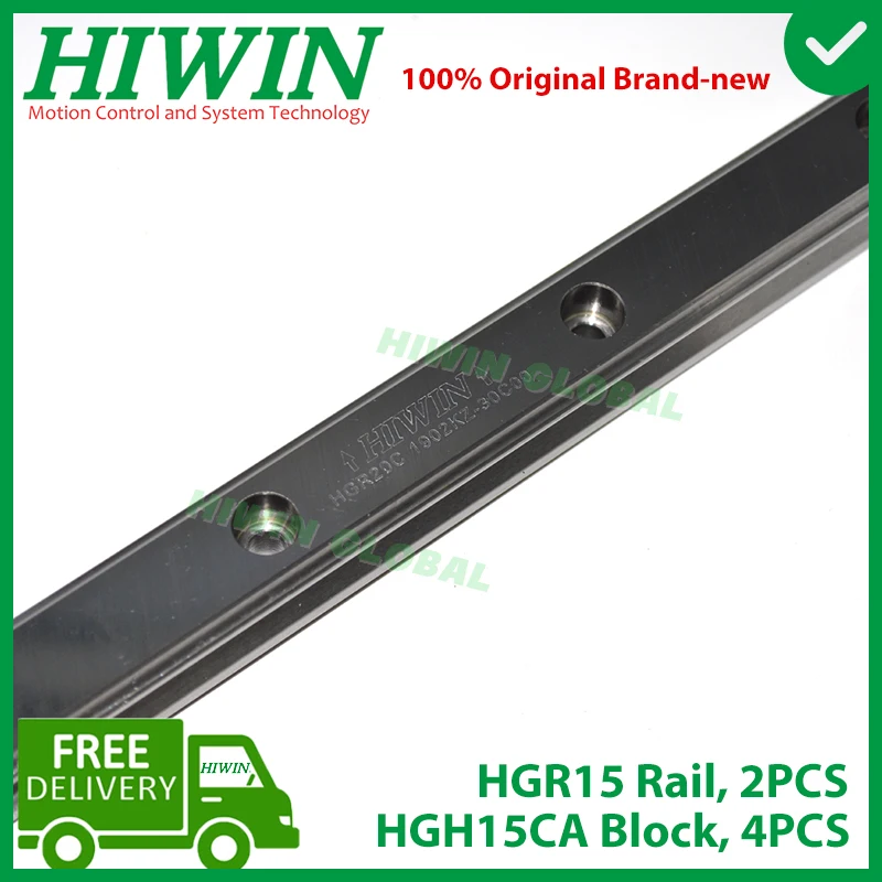 Фото Оригинальная линейная направляющая HIWIN HGR15 200 300 400 500 600 700 800 900 1000 1100 1200 мм рельсовый блок HGH15CA кареточный блок ZA предварительная нагрузка C Новинка №3