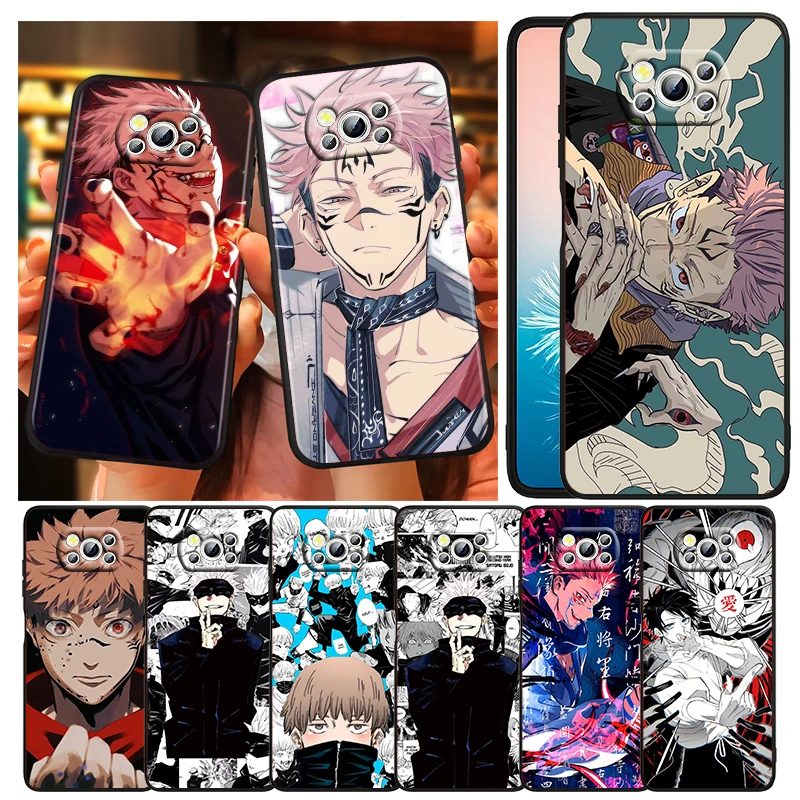 

Cool Anime Jujutsu Kaisen For Xiaomi Civi Mi Poco X4 X3 NFC F3 GT M4 M3 M2 X2 F2 Pro C3 4G 5G Soft TPU Cover Black Phone Case