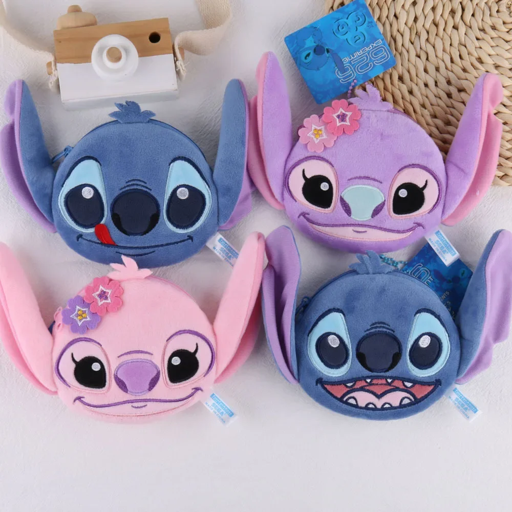 Kawaii Disney Stitch плюшевый кошелек для монет мультфильм аниме фигурка ангел сумки