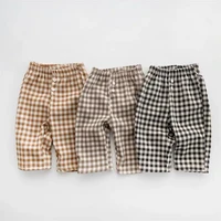 plaid pants spring infant casual cute boys girls loose trousers cotton toddler kids korean clothes pantalones casuales child