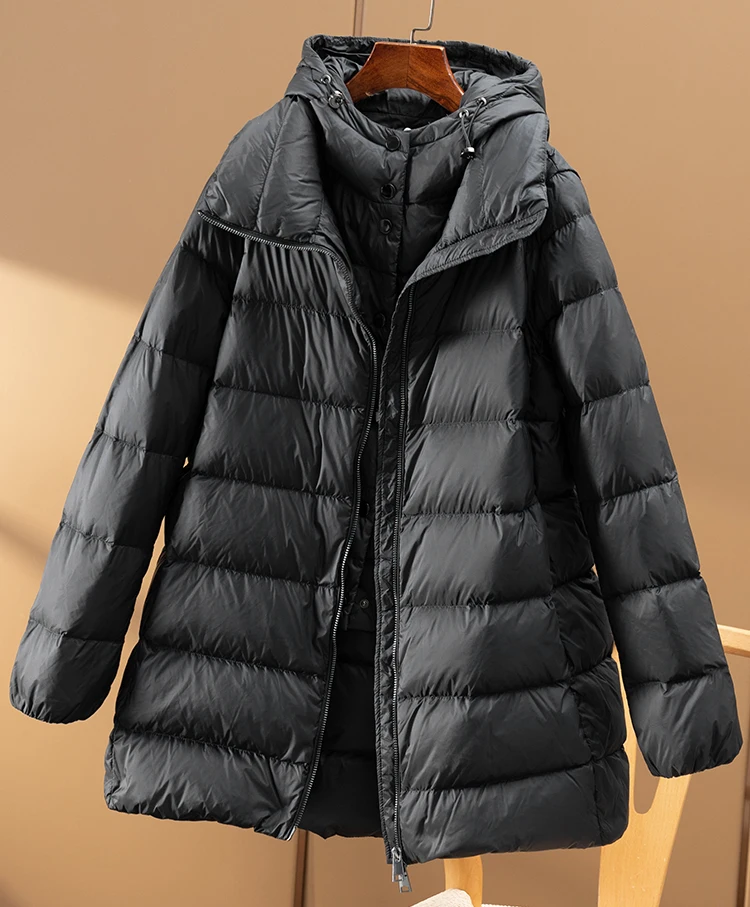 High Quality Hooded 90%  White Goose Down  Winter Jacket Women Japan Style Abrigos Mujer  Casaco Feminino  Winter Coat Women