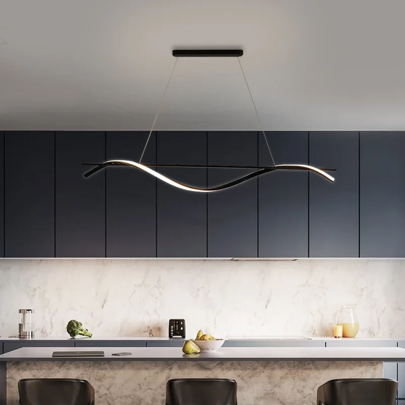 

Minimalist Office Lamp Dining Room Pendant Lights Modern Chandelier For Kitchen Long Table Black Indoor Smart Fixtures