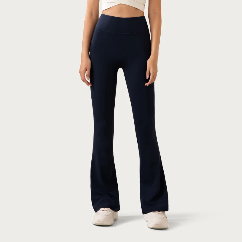 Women's Yoga Flared Pants High Waist Nylon High Stretch NO T-Stitch Design Sports Training Fitness Flare Leggings Trousers