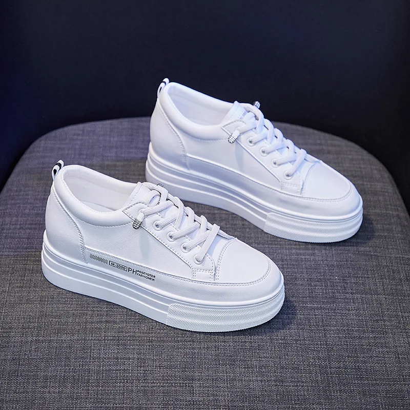 

Height Increase Shoes Women White Sneakers Spring Fashion Casual Sports Running Vulcanized Shoes Female Platform Chunky Sneakers