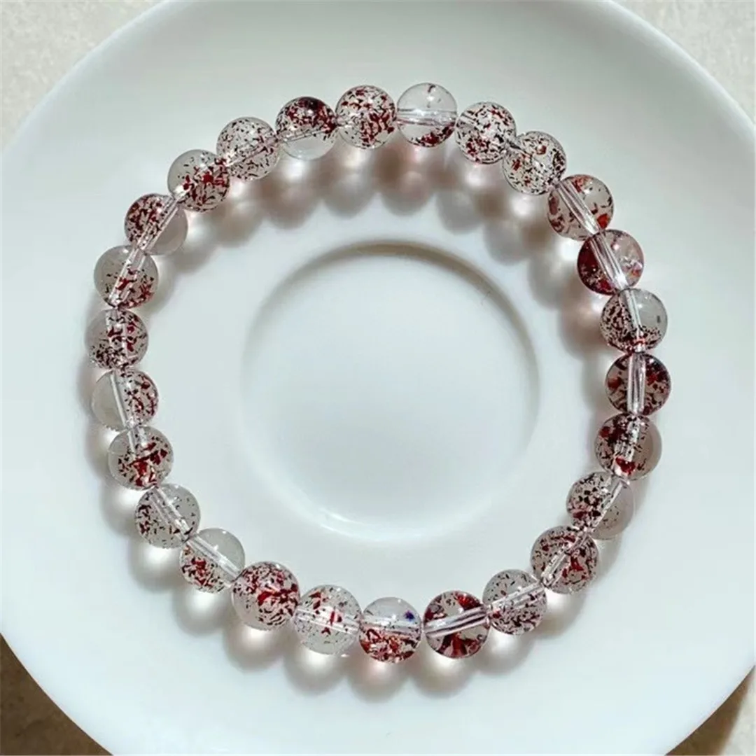 

7mm Natural Red Super Seven Melody Bracelet Jewelry For Woman Lady Men Healing Love Gift Crystal Round Beads Stone Strands AAAAA
