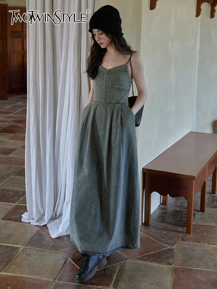 

Женское платье без рукавов TWOTWINSTYLE, приталенное платье с квадратным воротником и высокой талией, платье с открытыми плечами