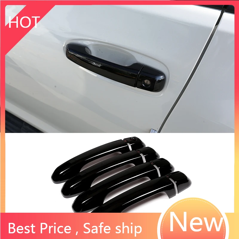 

2 Styles Glossy Black ABS Chrome Door Handle Trim Car Accessories For Toyota Land Cruiser Prado FJ150 150 2010-2018 8Pcs