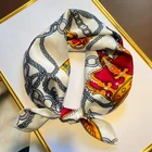 2021 роскошный брендовый женский шелковый шарф, квадратный декоративный Многофункциональный маленький шейный платок, офисный женский платок, женский подарок