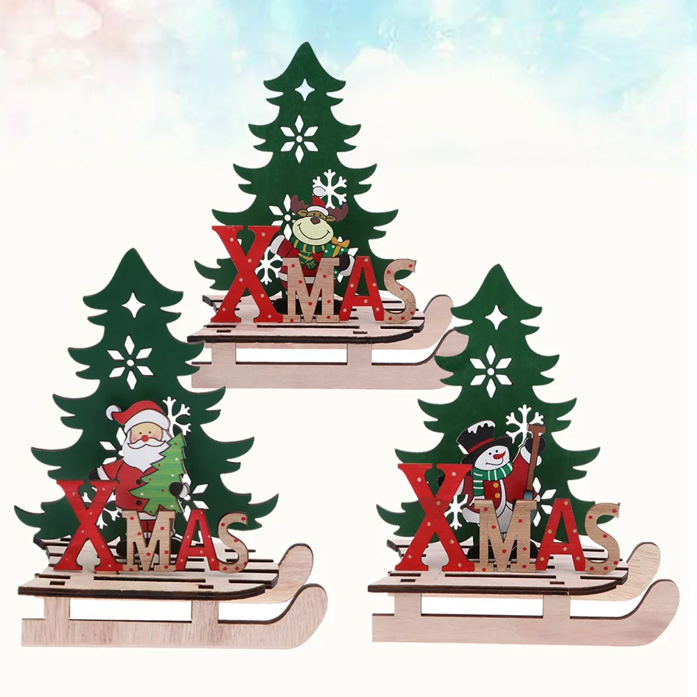 

Table Christmaswood Sign Wooden Decorations Santa Signs Snowman Centerpiece Plaque Sleigh Letter Desk Claus Ornaments Toppers
