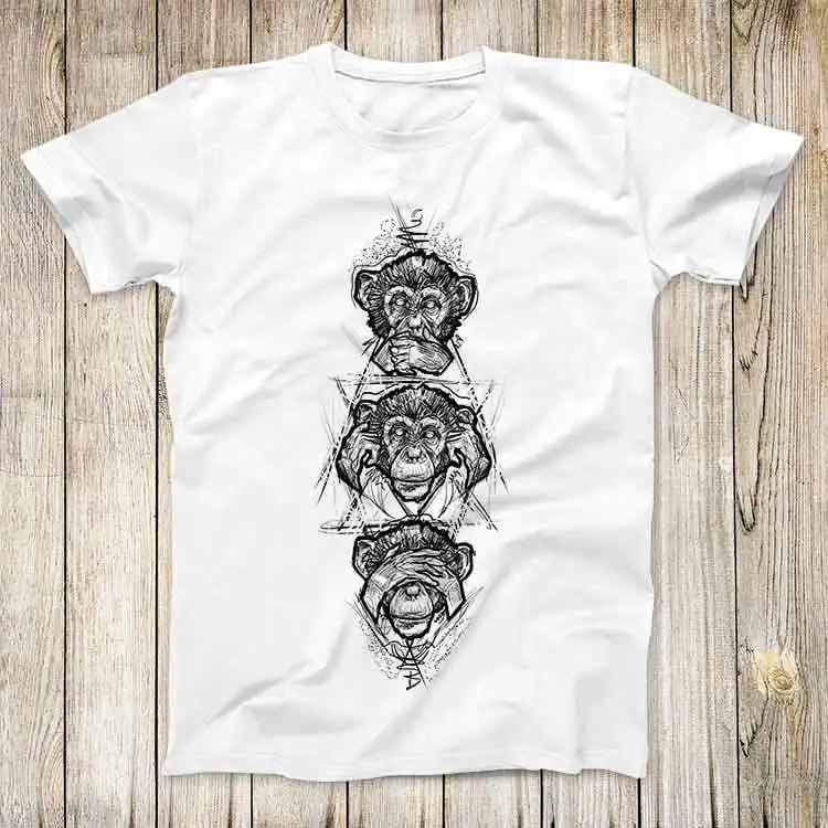 Супер крутая футболка Three Wise Monkeys дизайн Drei Affen Nichts Sehen Horen Sagen Top Best 2734