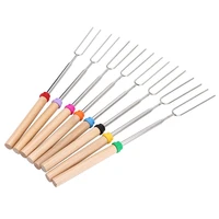 8pc bbq roasting sticks camping cookware campfire extending collapsible roaster hotdog smores marshmallow skewers hot dog forks