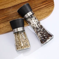 salt and pepper grinder refillable shakers with adjustable coarse mills portable spice jar containers kitchen accessories