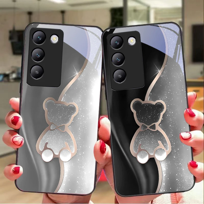 Trompe l'oeil Bear Для Y72 33S 11 03 36 96 Lite 35 16 Iqoo 12 V40 SE 5G 29 40 21 30 X80 Pro Vivo Чехол для телефона из
