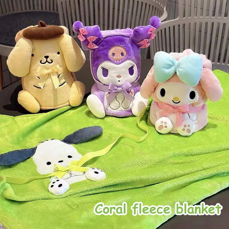 Sanrio Hangyodon Hello Kitty плюшевое одеяло милый мультфильм аниме Kuromi My Melody спальное