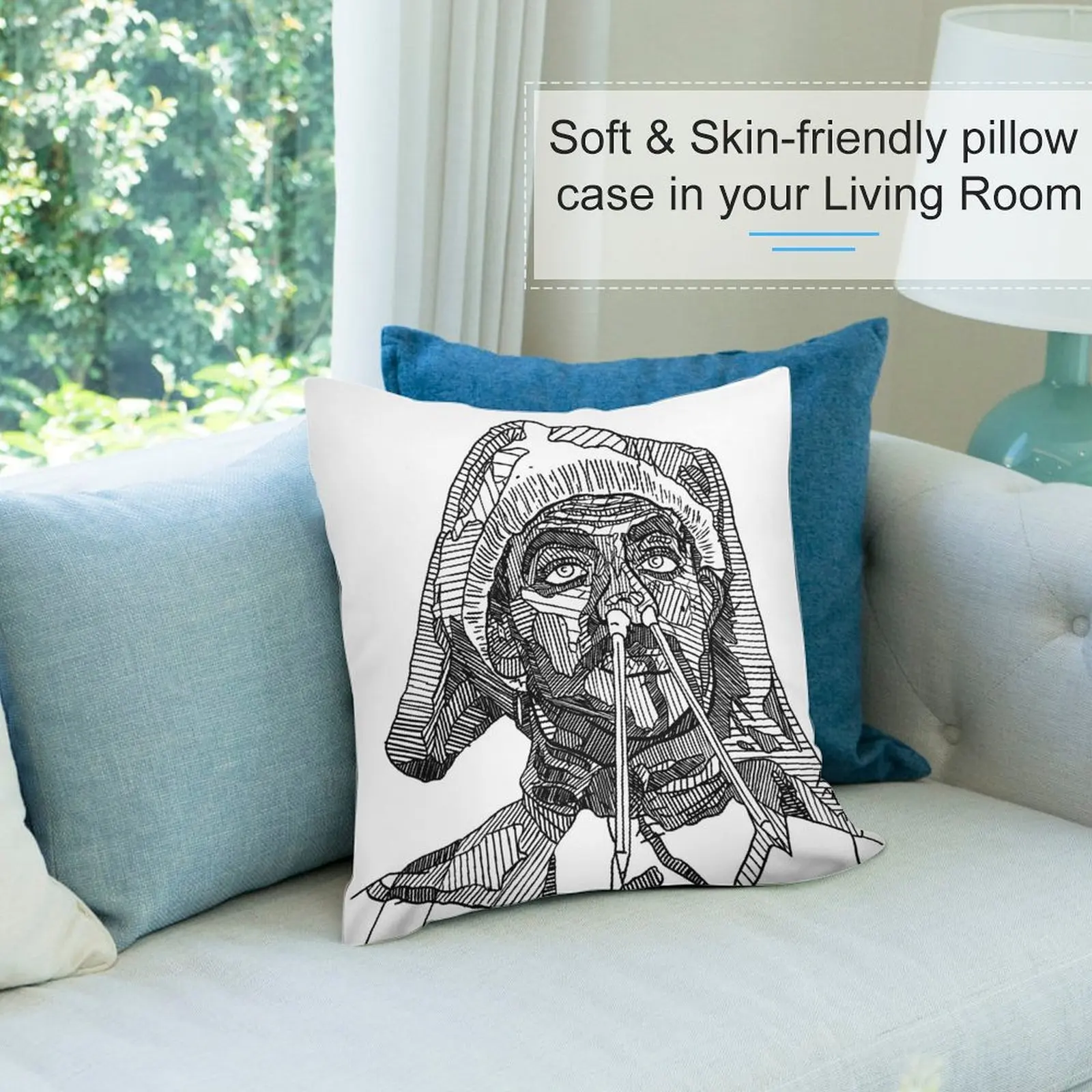 Новогодняя декоративная подушка Rowan Atkinson // Blackadder