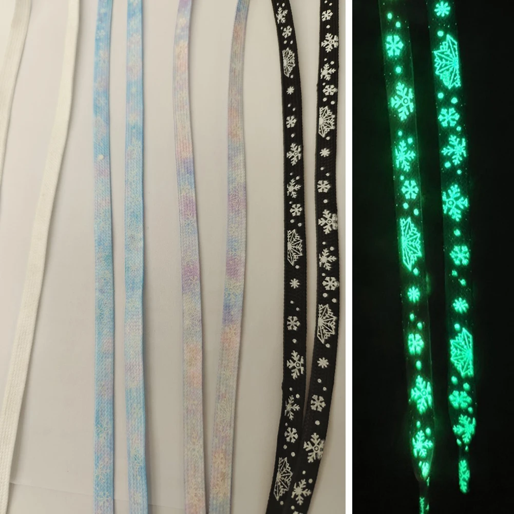 

New High Quality Reflective Snowflake Shoelaces Women Men White Black Sports Casual Basketball Shoes Laces Dropshipping