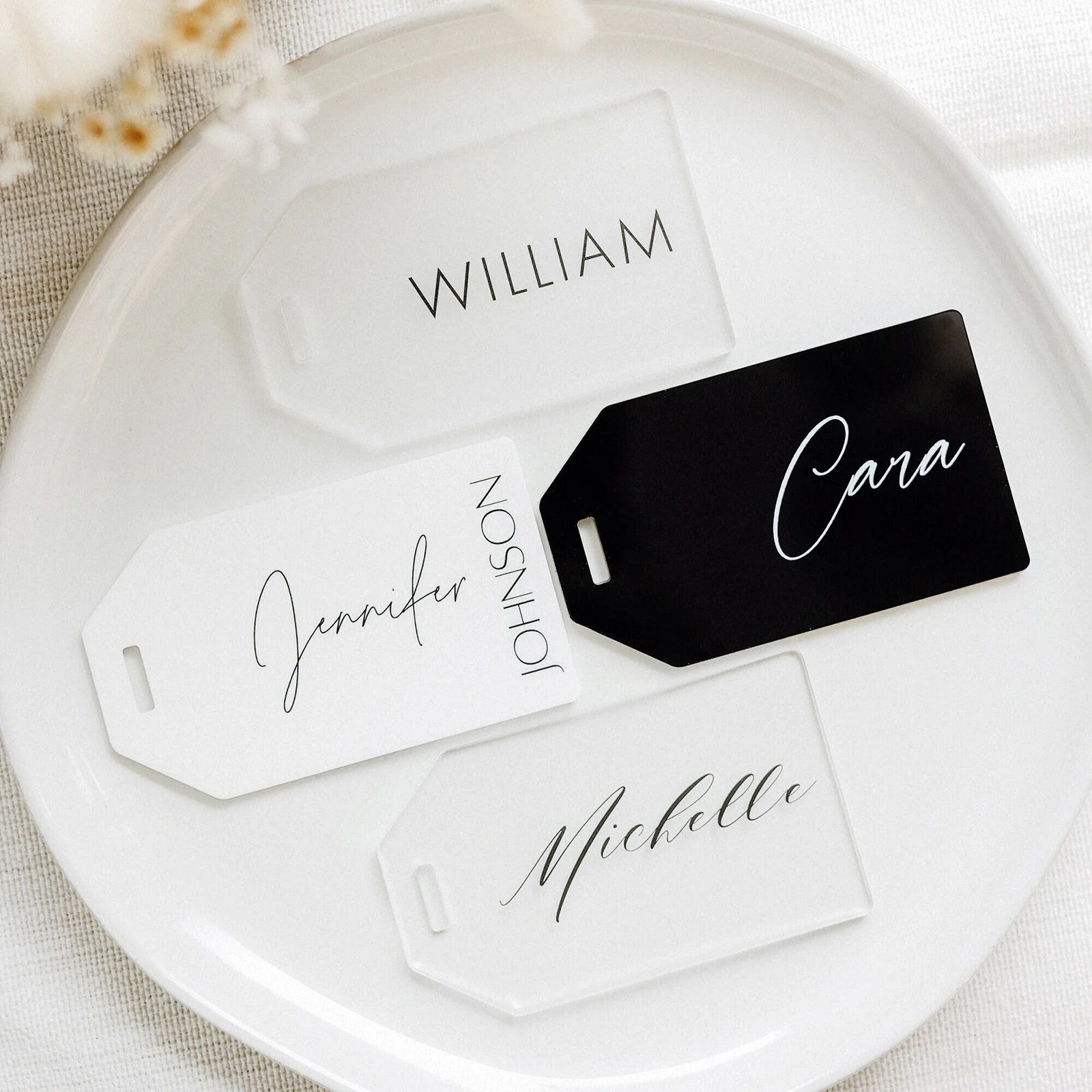 

Blank Acrylic Luggage Tag Wedding Place Card,Event Table Decor,Gift Tag Mirror Gold Silver Frosted Black,Guest Escort Name Plate