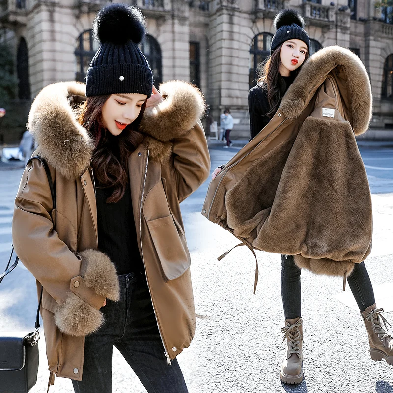 Fur coat women short short little man winter new cotton-padded jacket Korean version of loose large woolly collar pie overcome