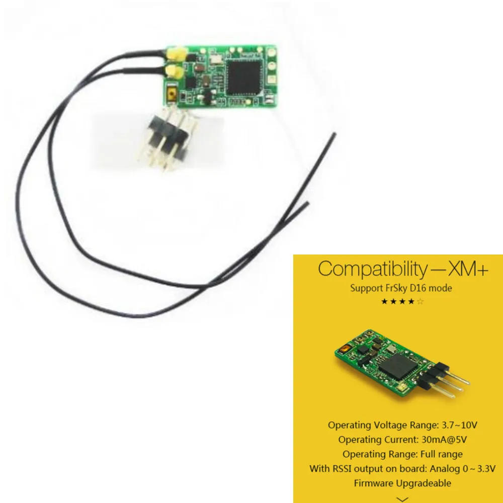 

FrSky XM Plus Mini Receiver up to 16CH 1.6g Full Range fit for Micro Drone FrSky D16 mode