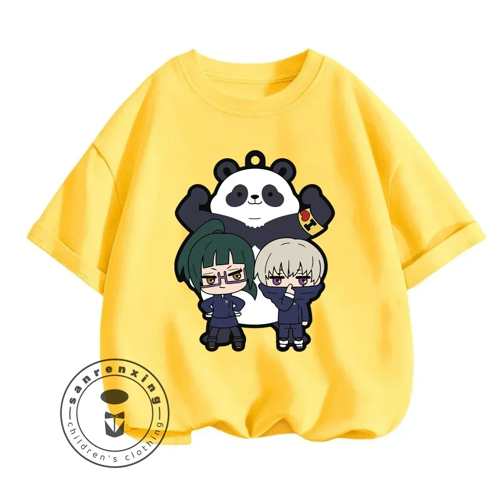 Модная Эластичная Детская Футболка 2024 С Милым Принтом Yuutsu Kaiyen Хлопковый Летний
