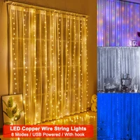 led curtain fairy lights remote control usb fairy string lights christmas decora for home bedroom wedding party holiday lights