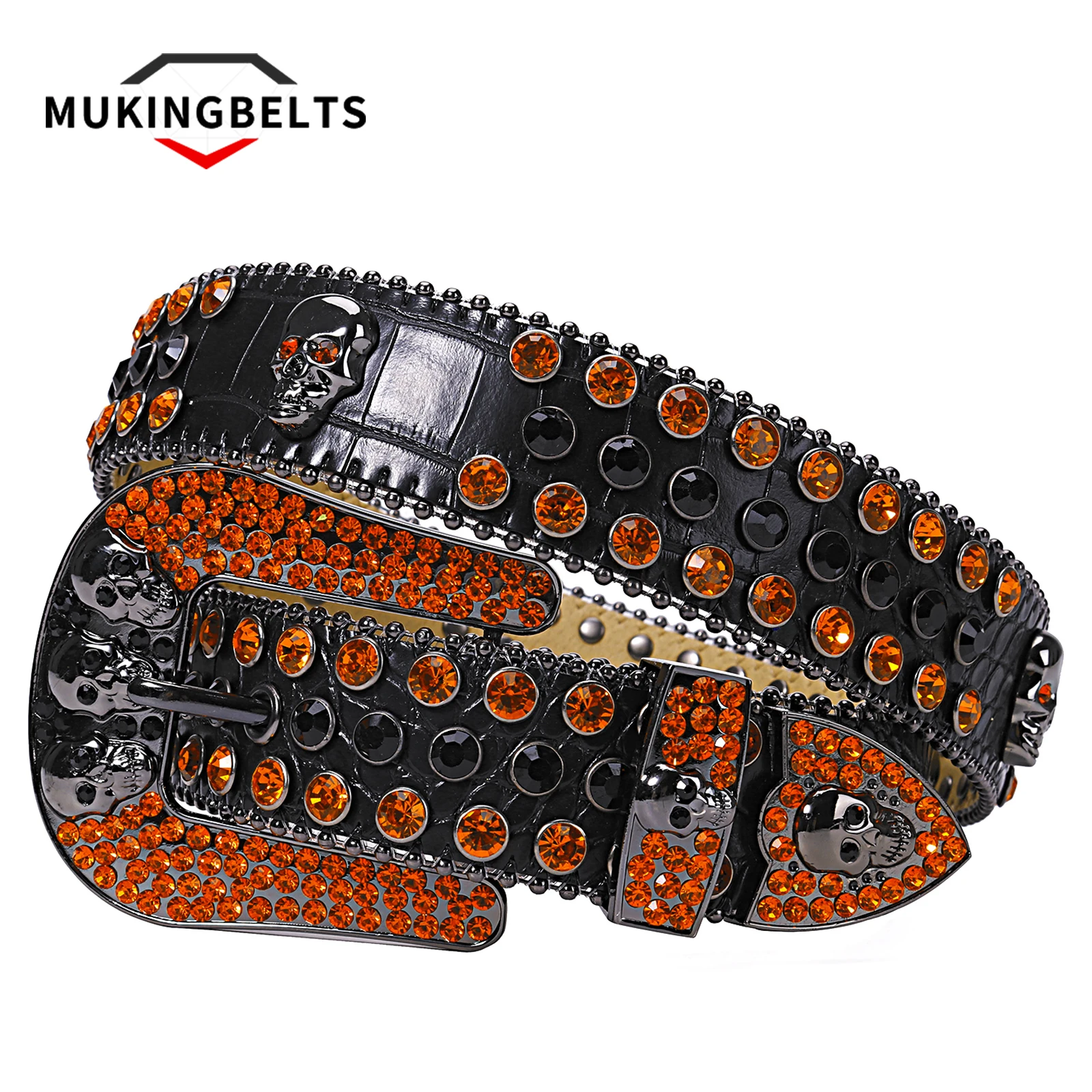 Men High Quality Western Rhinestone Belts luxury designer belts Fashion Luxury Studded Strap for man cowboy free shipping