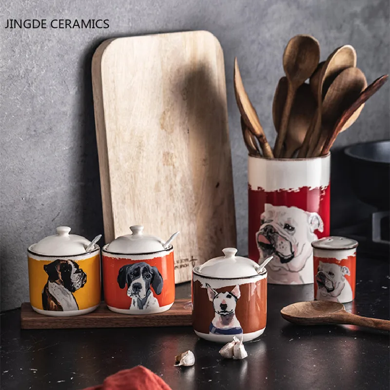 

Креативные Герметичные банки с принтом животных, емкость для хранения бутылок, банка, крупы, посуда, кофе, чая, кофейная чашка