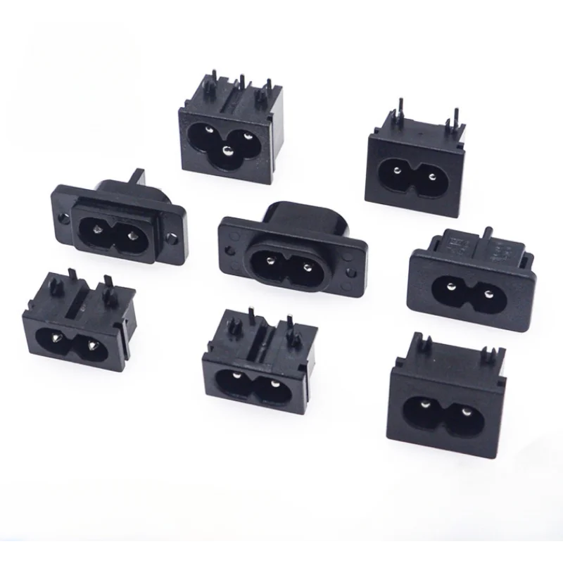 

5Pcs IEC320 C8 Black 2 Terminal Power Plug Inlet Socket AC 250V 2.5A Switch Socket