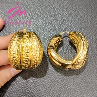 hoop earrings for women irregular drop earring dubai 18k gold color copper fashion jewelry set for wedding party daily wear gift