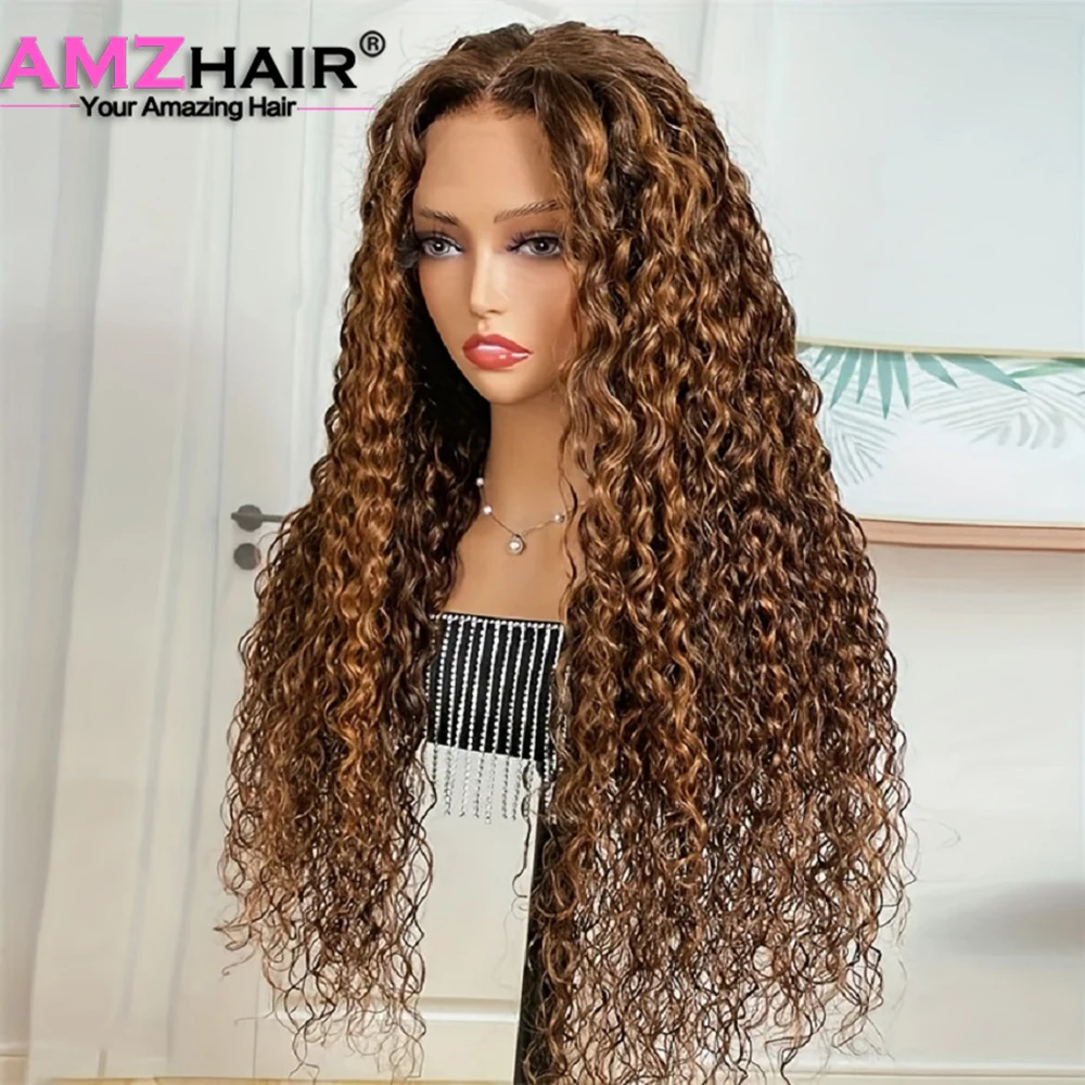 

Amzhair 180 Densisty 13x4 Highlight Ombre Deep 13x6 Wave Lace Frontal Wigs Brazilian Hd 360 Full Lace Human Hair Wigs For Women