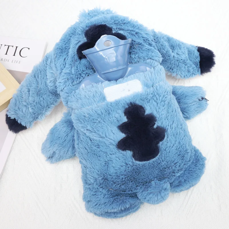 Фото Disney Stitch аниме зимняя очень большая плюшевая бутылка для горячей воды женская домашняя грелка для рук праздничный подарок для девушки №4