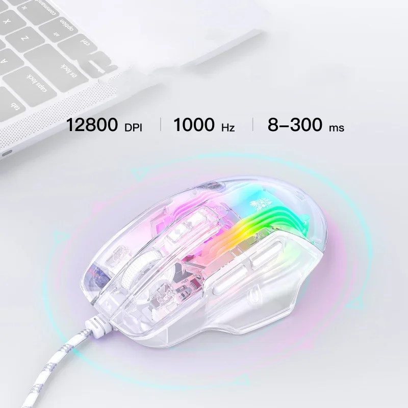 1 шт. игровая мышь USB-шнур RGB с подсветкой геймерская 7 регулировками до 12800 точек на