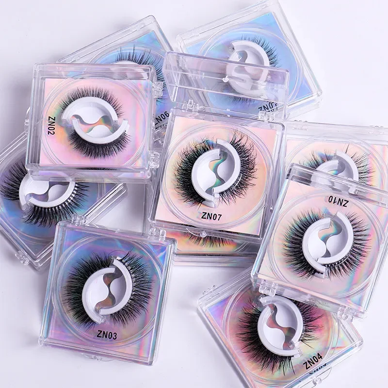 

1Pair Reusable Self-adhesive False Eyelashes 3D Mink Lashes Glue-free Eyelash Extension 3 Seconds to Wear No Glue Needed Lashes