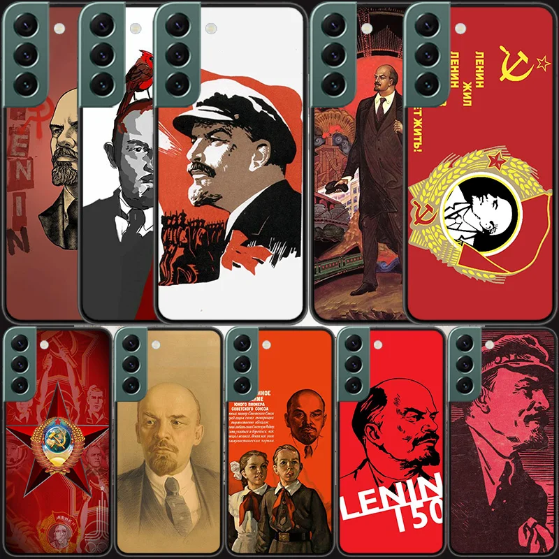 

lenin Soviet Union flag Phone For Samsung Galaxy S20 FE S21 Plus S22 S23 Ultra Case S10 S10E S9 S8 S7 Edge Cover Silicone Soft C