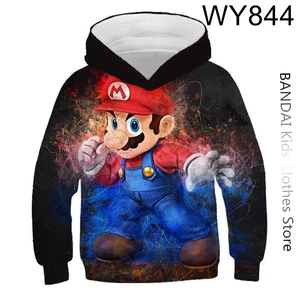 Imported Boys Super Mario bros Hoodie Kids Sweatshirts men women Hooded Sweats Tops hit hop Streetwear Game  