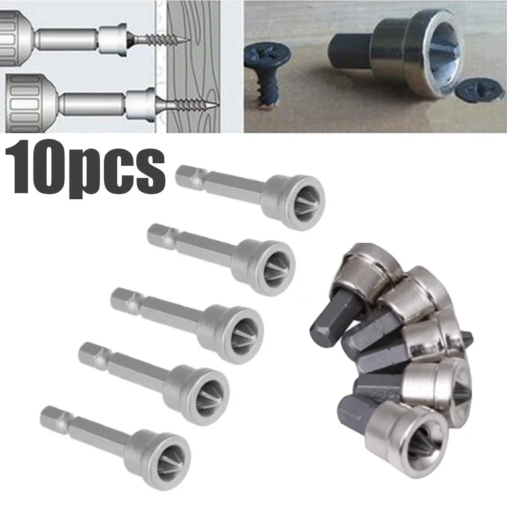 

10 Pcs Screwdriver Bits Plasterboard Tip Adapter PH2 Drywall Locator Drill Bit W/Shank 25/50mm For Electric Drill Accessories