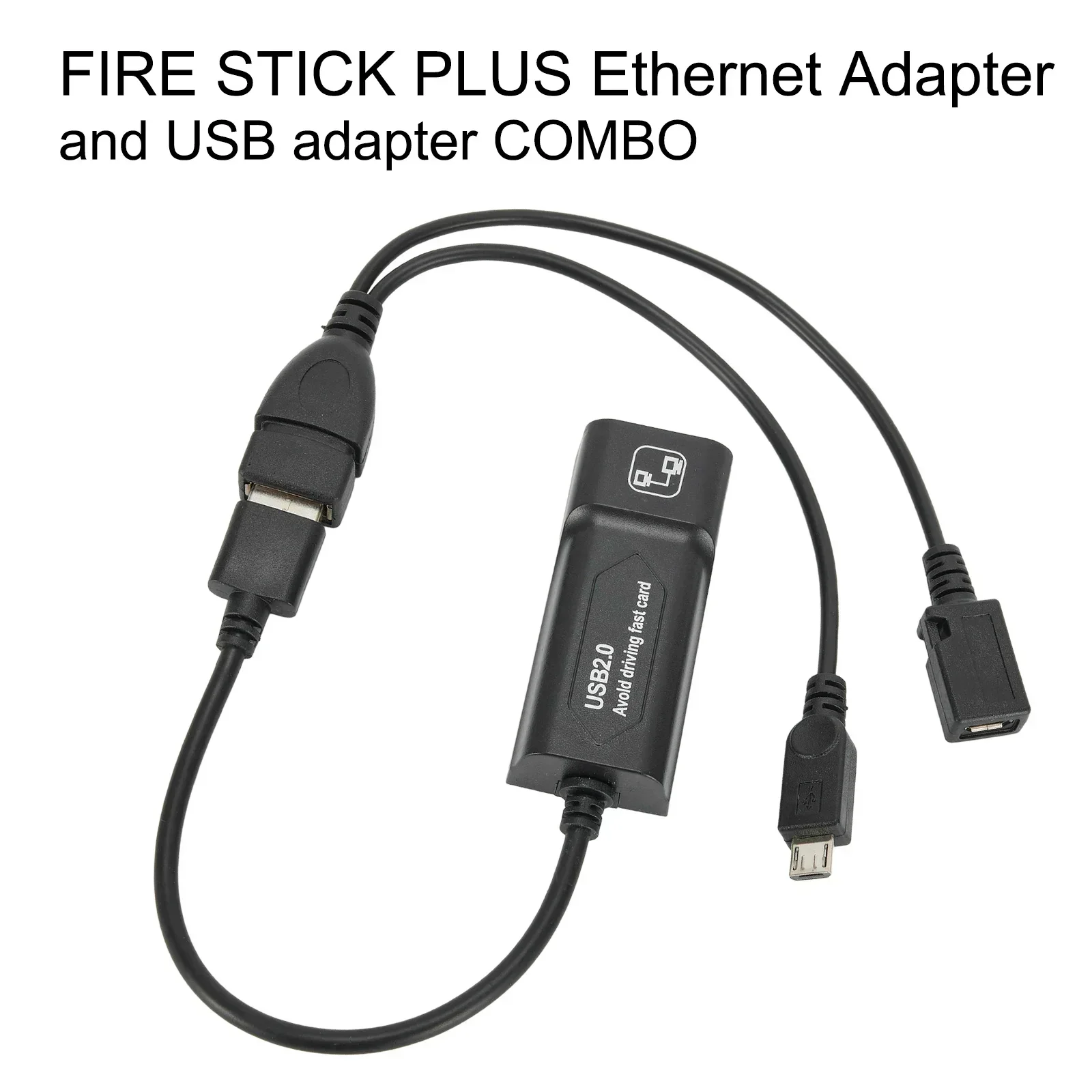 Адаптер LAN Ethernet + USB OTG-кабель Fire Stick для Amazon длина 15-20 см TVxStream USB/Micro