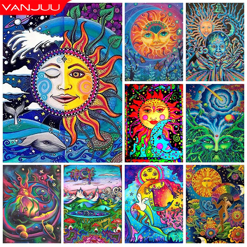 

Набор для алмазной живописи «сделай сам», абстрактная 5D картина из страз, звезда, луна, крест, полноразмерная мозаика, домашний декор, подарок