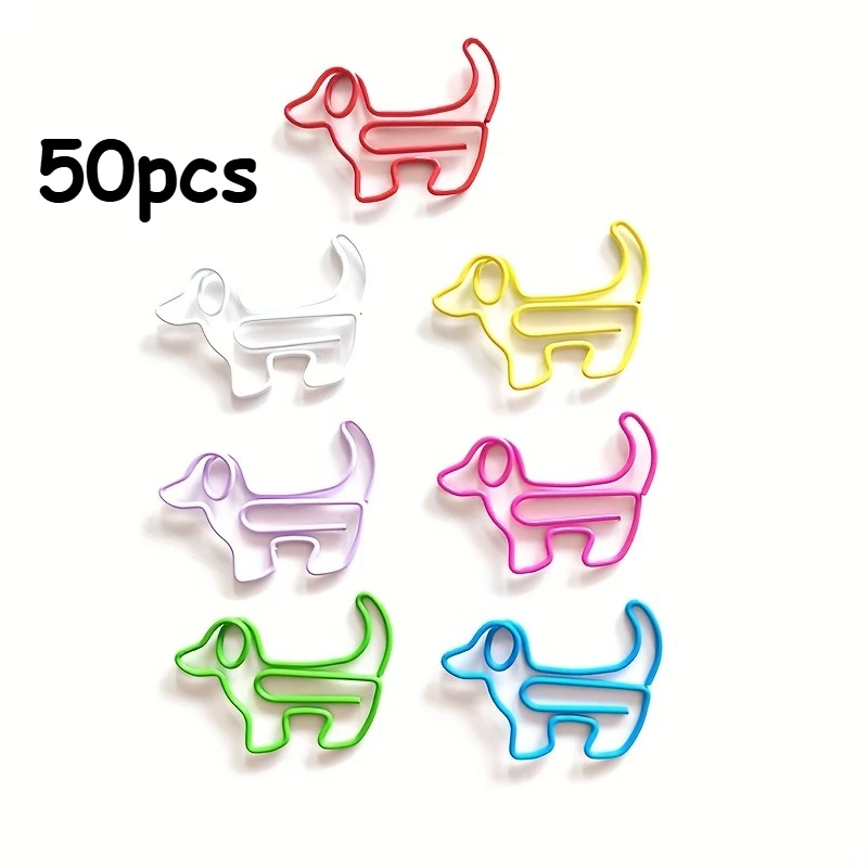 

50 шт. Железных скрепок для бумаг в форме таксы разных цветов