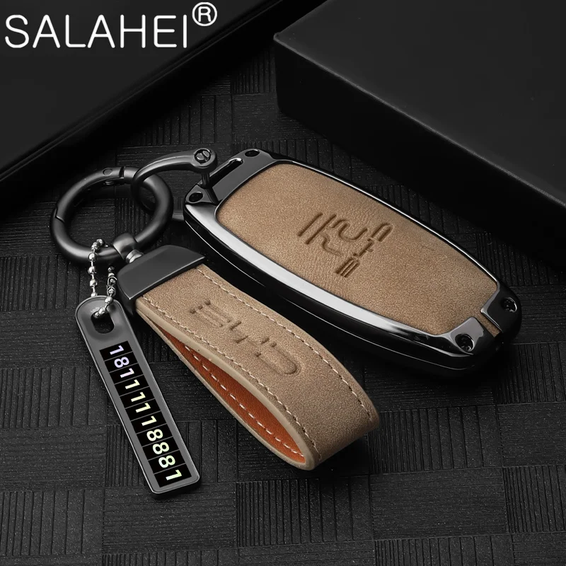 

Zinc Alloy Car Remote Key Fob Case Cover Bag For BYD Atto 3 Yuan Plus Dm Dmi EV Protector Shell Keyless Keychain Accessories