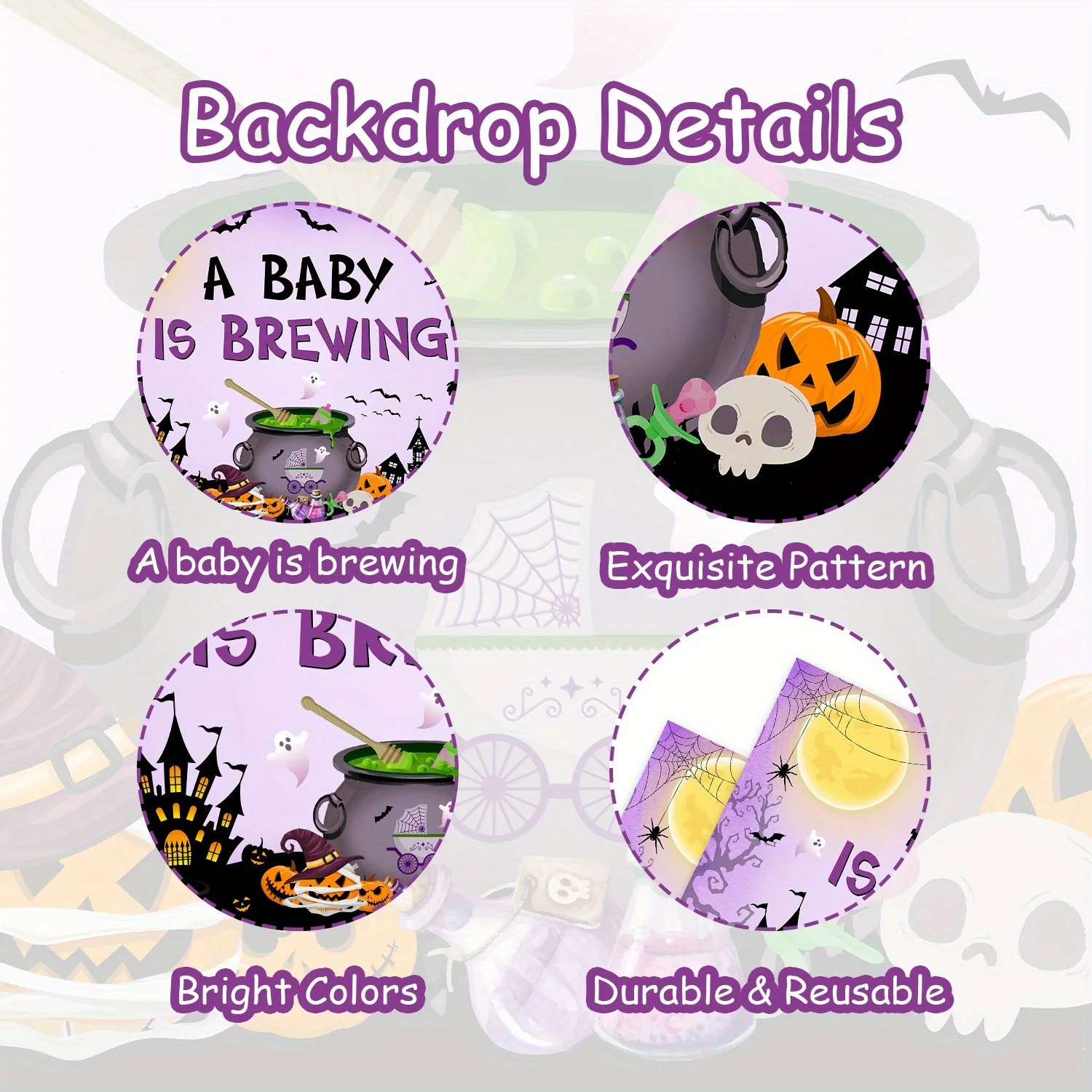 1 шт. пурпурное украшение для Хэллоуина детский фон фотографирования со