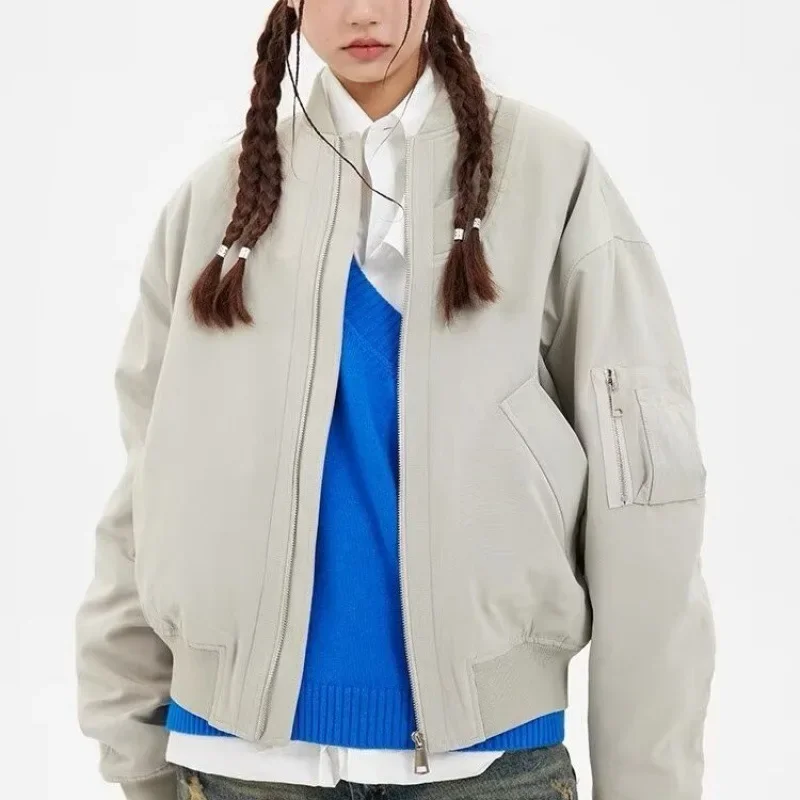 Американская винтажная куртка-бомбер женская свободная куртка в корейском стиле