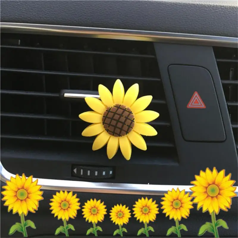 

Sunflower Portable Sun Flower Decorations Clip Balm Car Simple Aromatherapy Auto Parts Air Conditioner Fresh Air Outlet Perfume