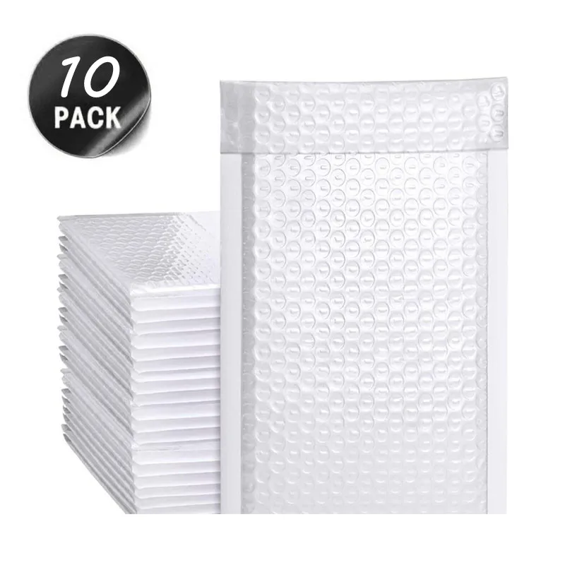 10pcs Bubble Envelope bag white PolyMailer Self Seal mailing bags Padded Envelopes For Magazine Lined Mailer | Дом и сад