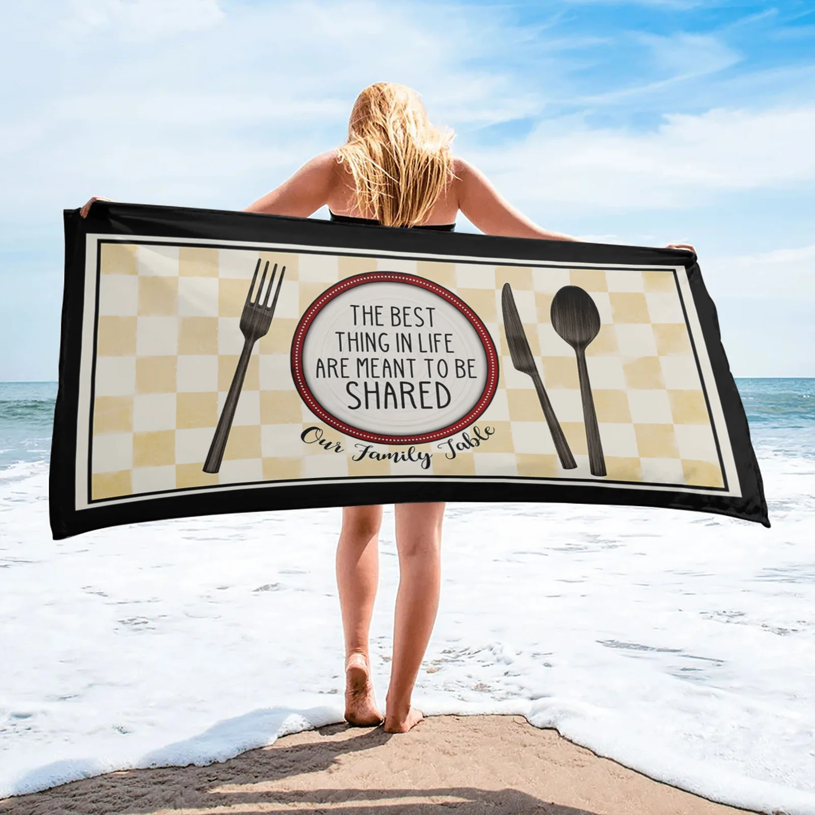 

Кухонная посуда, клетчатое модное банное полотенце для ванной, пляжное полотенце из микрофибры для плавания, мягкое быстросохнущее искусст...