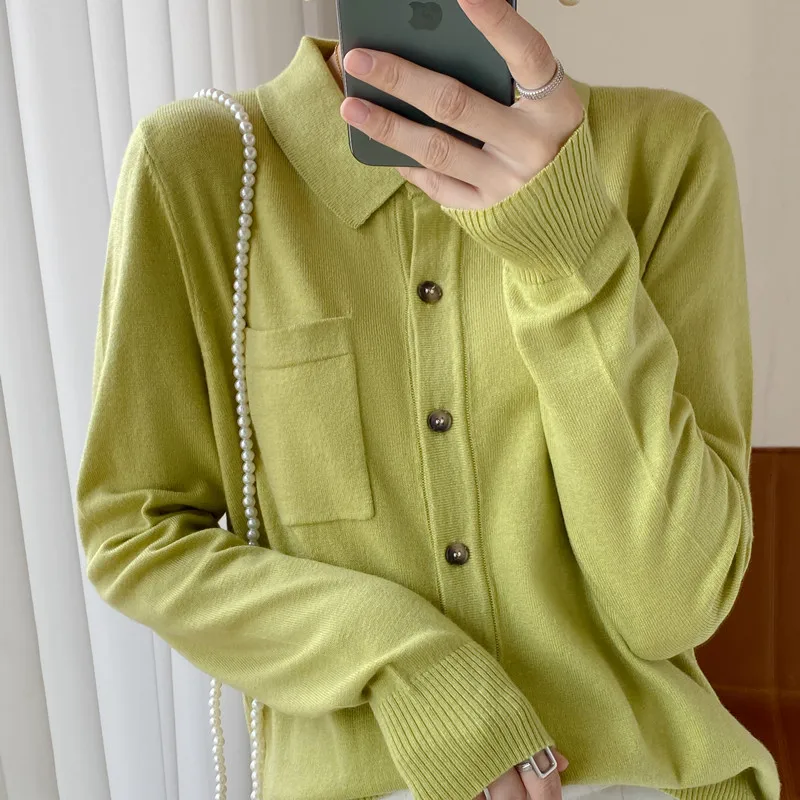 

Woolen Blouse 2023 Sweater Long-sleeve Wool Fashion Clothing Spring Korean Cardigan Tops Knit Women Cardigans Knitwears